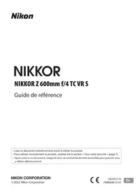 Notice NIKON NIKKOR Z 600MM F4 TC VR S Objectif photo