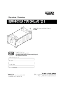 Notice LINCOLN ELECTRIC COOL ARC 55 S Refroidisseur d'eau industriel