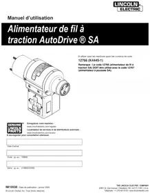 Notice LINCOLN ELECTRIC AUTODRIVE SA Alimentation électrique industrielle