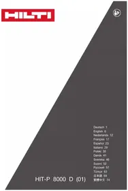 Notice HILTI P 8000 D Boor