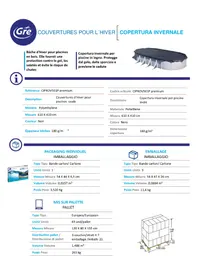 Notice GRE CIPROV501P Bâche de protection