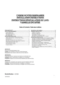 Notice JENN-AIR UDT555SAFP Dishwasher