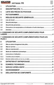 Notice Kreator KRT706300 Pointeur laser