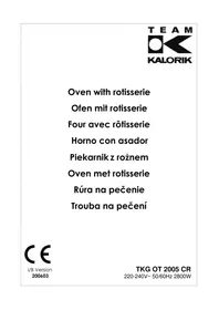 Notice KALORIK TKG OT 2005 CR Rúra