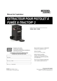 Notice LINCOLN ELECTRIC XTRACTOR 2 Extracteur de fumée