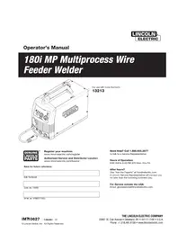 Notice LINCOLN ELECTRIC 180I MP MULTIPROCESS WIRE FEEDER WELDER Welding machine