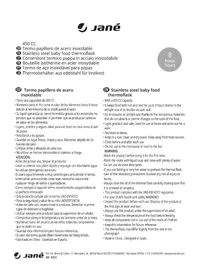 Notice JANE THERMIC COLOR LINE Bouteille isotherme