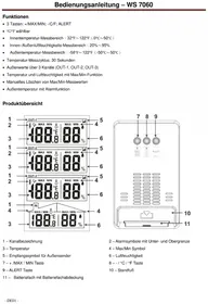 Notice TECHNOLINE WS 7060 Station Météo