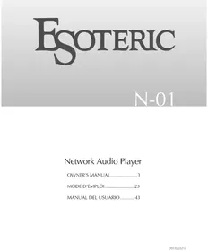 Notice Esoteric N01 Récepteur de musique