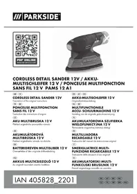 Notice PARKSIDE PAMS 12 A1 Ponceuse