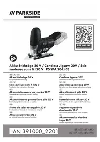 Notice PARKSIDE PSSPA 20LI C3 Scie électrique