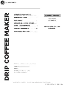 Notice GE G7CDABSSTSS Maquina de cafe