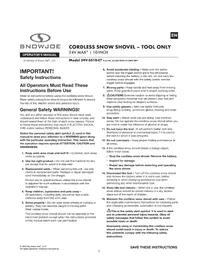 Notice Snow Joe 24VSS10CT Souffleur à neige