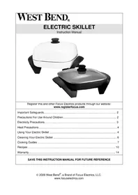 Notice WestBend 72215CF Appareil de cuisson électrique