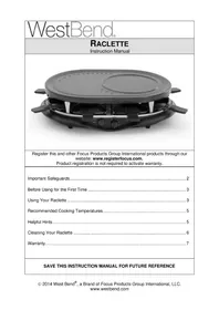 Notice WestBend 6130 Appareil de cuisson électrique