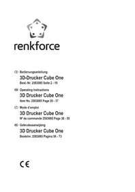 Notice Renkforce CUBE ONE 3D-printer