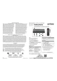 Notice MANHATTAN 207942 Commutateur HDMI