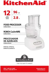 Notice KITCHENAID KFPW760OB Robot de cuisine