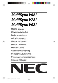 Notice NEC MULTISYNC V521 Monitor