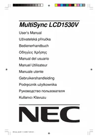 Notice NEC MULTISYNC LCD1530V Monitör