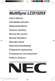 Notice NEC MULTISYNC LCD1525XBK Monitör