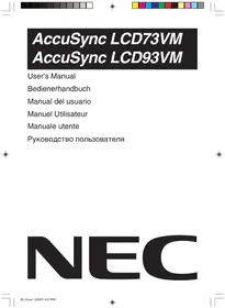 Notice NEC ACCUSYNC LCD73VM Монитор