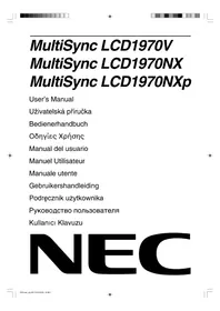 Notice NEC MULTISYNC LCD1970NXP Monitor