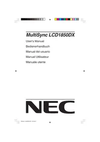Notice NEC MULTISYNC LCD1850DX Monitor