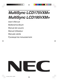 Notice NEC MULTISYNC LCD195VXM+ Monitor