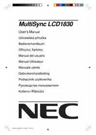 Notice NEC MULTISYNC LCD1830 Monitor