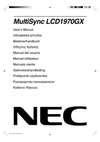 Notice NEC MULTISYNC LCD1970GX Moniteur
