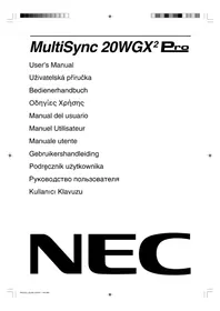 Notice NEC MULTISYNC 20WGX² PRO Moniteur