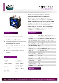 Notice COOLER MASTER HYPER 103 Système de refroidissement de matériel informatique