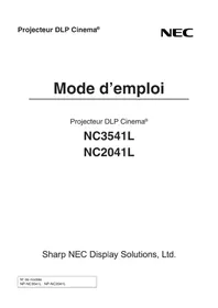 Notice NEC NC3541L Projecteur