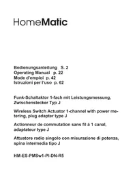 Notice Homematic IP HMESPMSW1PIDNR5 Maison intelligente