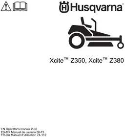 Notice HUSQVARNA XCITE Z380 Tondeuse électrique