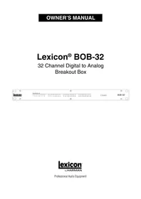 Notice LEXICON BOB32 Équipement audio professionnel