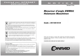 Notice Holzmann DWM 90 équipements de mesure