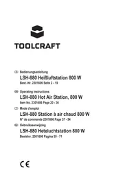 Notice Toolcraft LSH880 Lasapparaat
