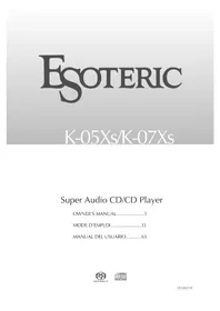 Notice Esoteric K07XS Lecteur CD