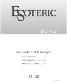Notice Esoteric P05X Lecteur CD audio