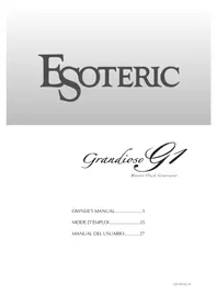 Notice Esoteric GRANDIOSO G1 Générateur d'horloge maître