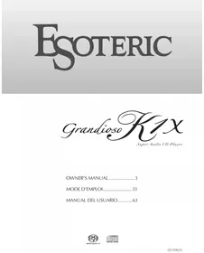 Notice Esoteric GRANDIOSO K1X Reproductor/grabador de cd