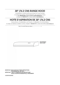 Notice KITCHENAID WVU11UV0FB Hotte aspirante