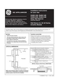 GE RAB8116B - Climatisation