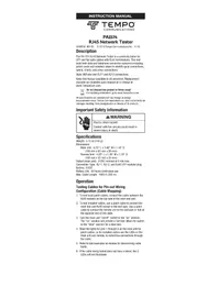 Notice Tempo PA1574 Multimètre