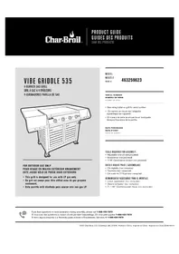 Notice CHAR BROIL VIBE 463259623 Placa de parrilla