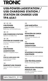 Notice TRONIC HG07784 Station de charge USB