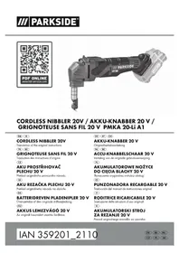 Notice PARKSIDE PMKA 20LI A1 Outils électriques