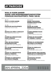 Notice PARKSIDE PWBS 180 B3 Ponceuse